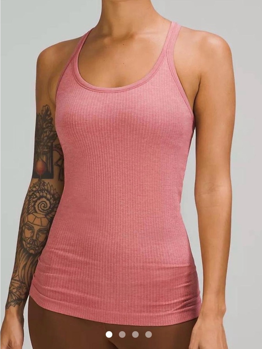 Lululemon Ebb to street Women's Ribbed Racerback Tank Top brier rose size 4 - Picture 2 of 6
